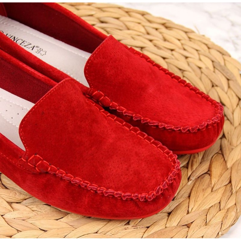 Mocassins En Cuir Rouge À Vinceza 3