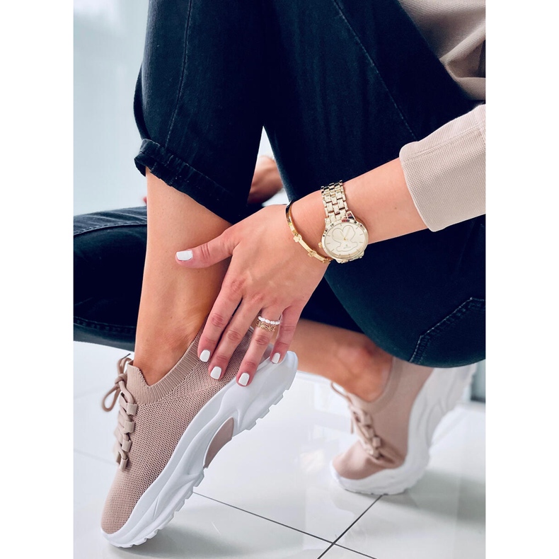 Baskets chaussettes Wendy Kaki beige 2 Baskets chaussettes Wendy Kaki beige 2