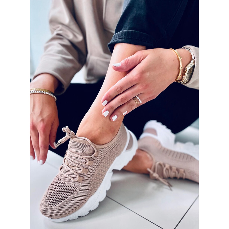 Baskets chaussettes Thorne Kaki beige 1