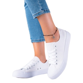 SHELOVET Baskets classiques pour femmes blanche 2