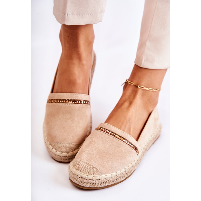 S.Barski Espadrilles à enfiler beiges classiques pour femmes Cersei 1