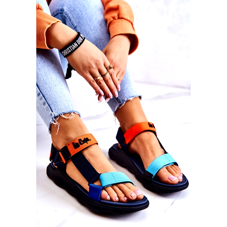 Sandales de sport pour femmes Lee Cooper LCW-22-34-0953L Multicolore bleu marine orange 3