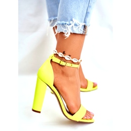 ADY Sandales à Talon Femme Jaune Néon Anastasie 2