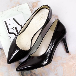 Escarpins sur talon laqué Juma noir le noir 2