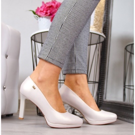 Escarpins sur la plateforme Sergio Leone beige perle 2