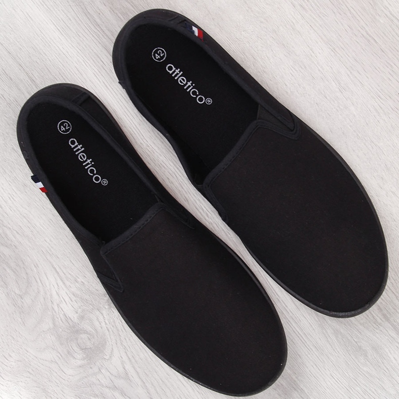 Baskets à enfiler pour hommes Atletico noires 1