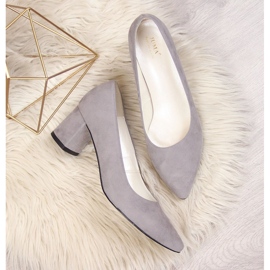 Escarpins sur le pilier, daim Juma gris 3