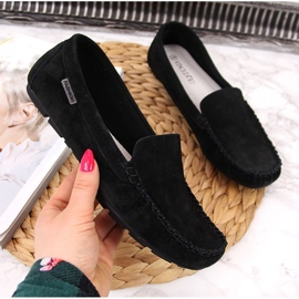 Mocassins femme en cuir noir Vinceza 2