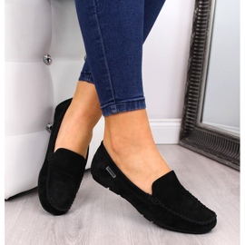 Mocassins femme en cuir noir Vinceza 1