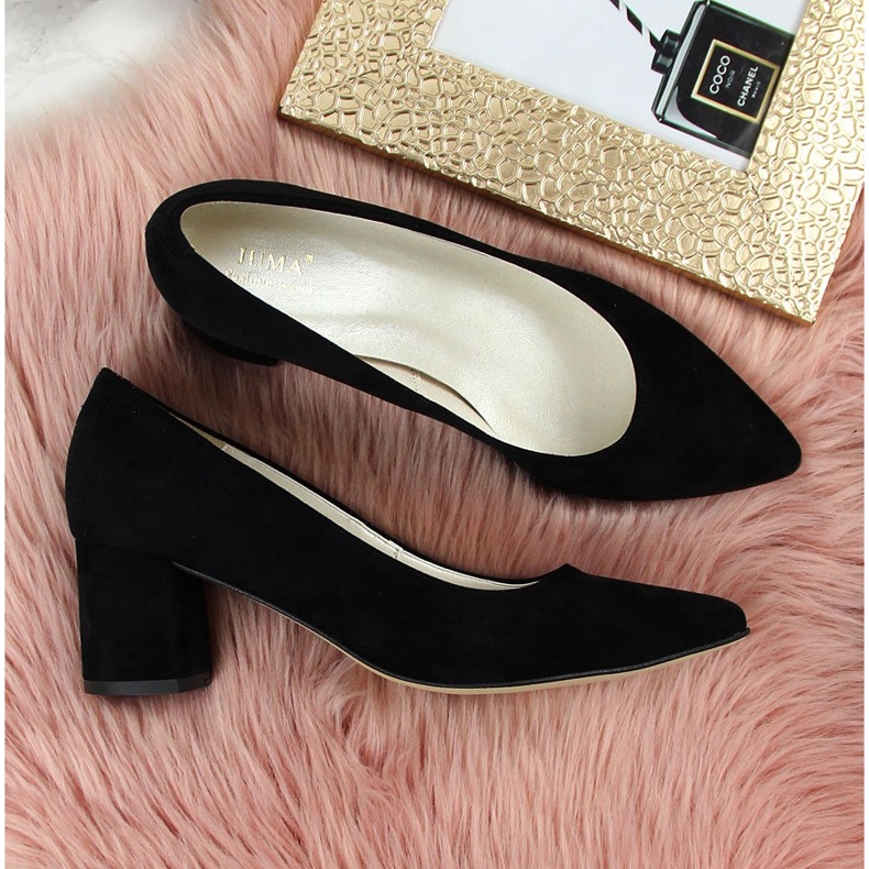 Escarpins sur le poteau en daim Juma noir le noir 2