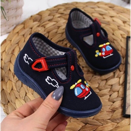 Chaussons de maison garçon pour maternelle bleu marine Nazo 1