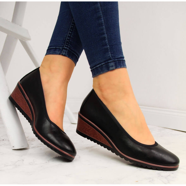 Escarpins compensés noirs Vinceza le noir 2