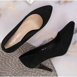 Escarpins stiletto daim noir Sergio Leone le noir 3