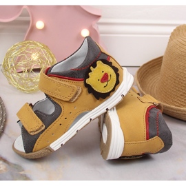 Sandales garçon avec velcro camel Kornecki 6867 brun 3