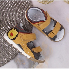 Sandales garçon avec velcro camel Kornecki 6867 brun 4