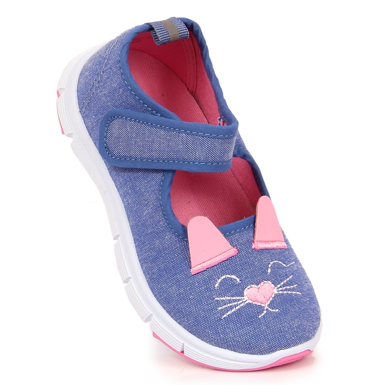 Baskets filles avec velcro chats Atletico bleu 1 Baskets filles avec velcro chats Atletico bleu 1