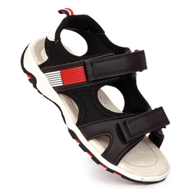 Sandales noires pour garçon American Club avec velcro 1