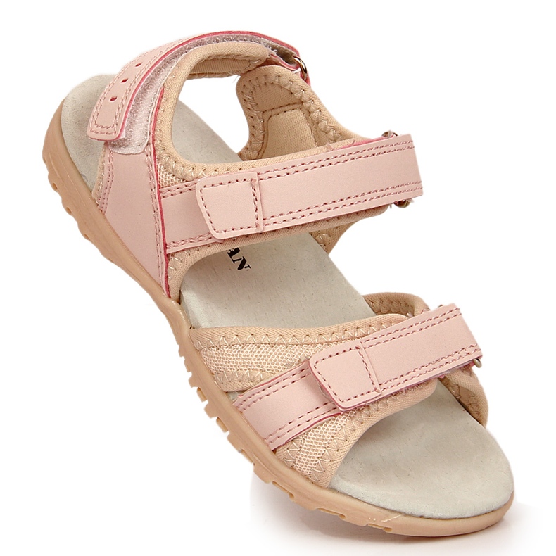 Sandales velcro rose American Club pour fille 1