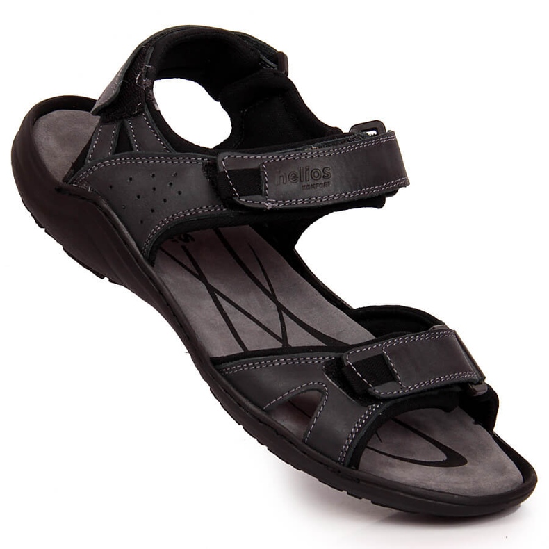Sandales en cuir pour hommes avec velcro graphite Helios 854 multicolore 1
