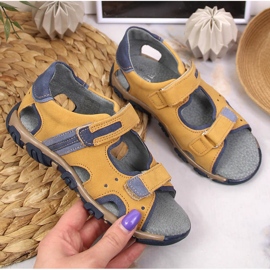 Sandales garçon avec velcro camel Kornecki 6188 jaune 2