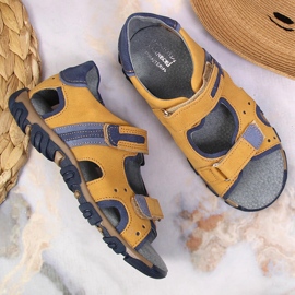 Sandales garçon avec velcro camel Kornecki 6188 jaune 3