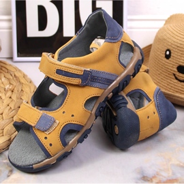 Sandales garçon avec velcro camel Kornecki 6188 jaune 4