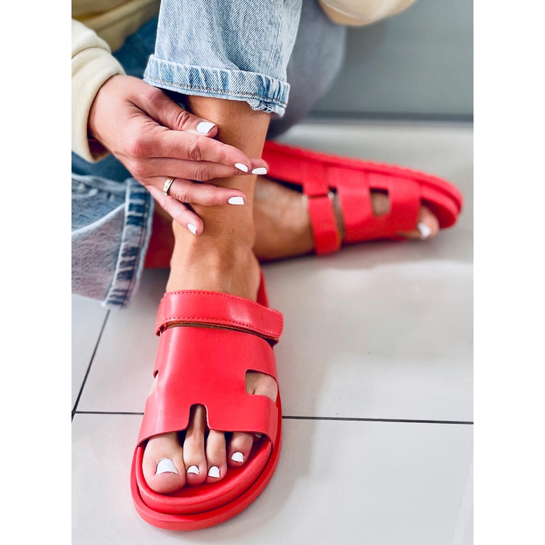 Chaussons femme Orange Fauve 1