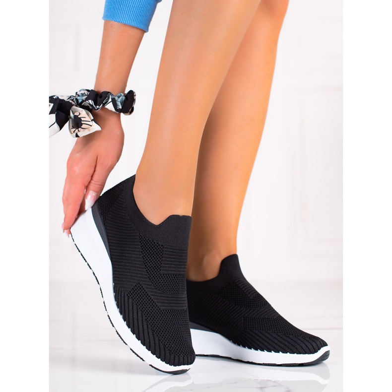 SHELOVET Chaussures compensées à enfiler noir 1