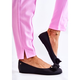 PH1 Ballerines en caoutchouc pour femmes avec nœud noir Fergie le noir 7