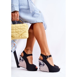 PH1 Sandales noires pour femmes On The Nemesis Wedge le noir 6