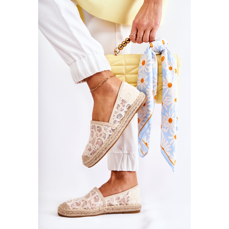 S.Barski Espadrilles ajourées Catris beiges classiques pour femme 2