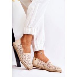 S.Barski Espadrilles ajourées Catris beiges classiques pour femme 4