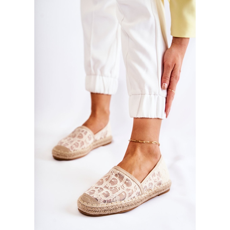 S.Barski Espadrilles ajourées Catris beiges classiques pour femme 1