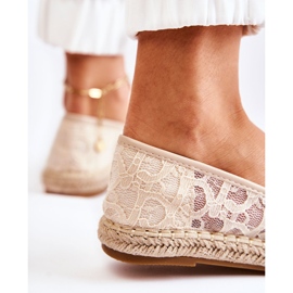 S.Barski Espadrilles ajourées Catris beiges classiques pour femme 5