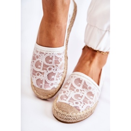 S.Barski Espadrilles Catris blanches ajourées Classic pour femme 1