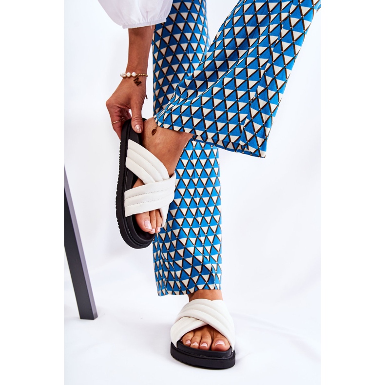 Chaussons Classiques Femme Cuir Blanc Daron 2