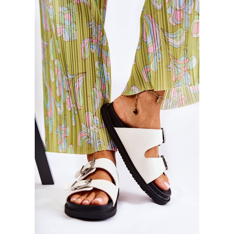 PJ1 Pantoufles blanches classiques pour femmes Weston 2