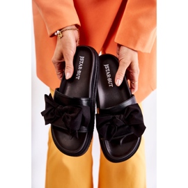 PJ1 Chaussons Classiques En Cuir Pour Femme Avec Un Nœud Noir Dessy le noir 7