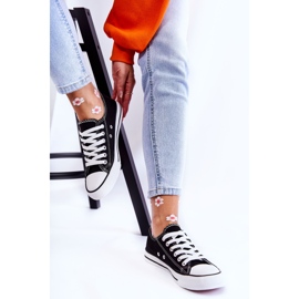PJ1 Baskets classiques pour femmes Tied Black Be Mine le noir 5