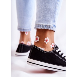PJ1 Baskets classiques pour femmes Tied Black Be Mine le noir 2