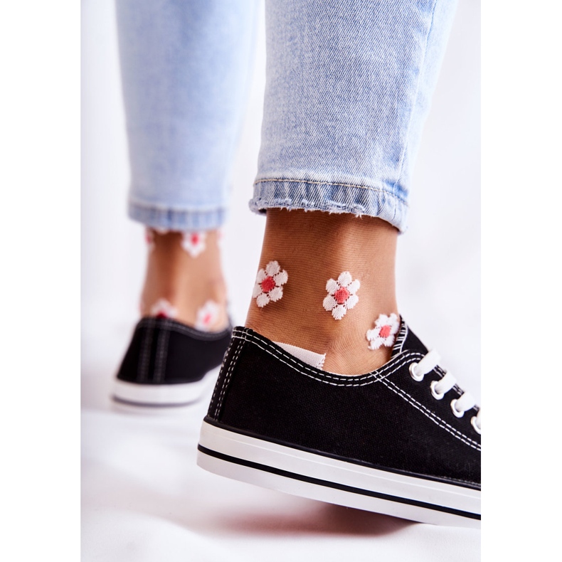 PJ1 Baskets classiques pour femmes Tied Black Be Mine noir 2