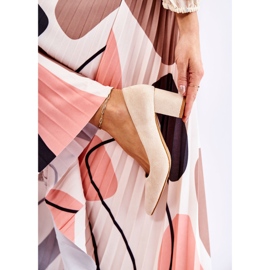 PS1 Escarpins Classiques En Daim On A Bar Beige Lency 2