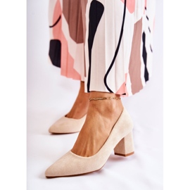 PS1 Escarpins Classiques En Daim On A Bar Beige Lency 1