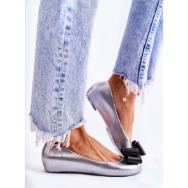 PH1 Ballerines Femme Caoutchouc Nœud Argenté Florret 1