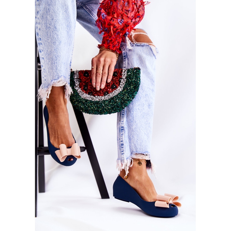 PH1 Ballerines Femme Caoutchouc Nœud Bleu Marine Florret 2