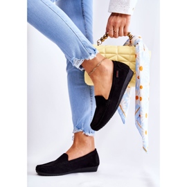 PH1 Mocassins compensés en daim noirs pour femme La Cava le noir 3