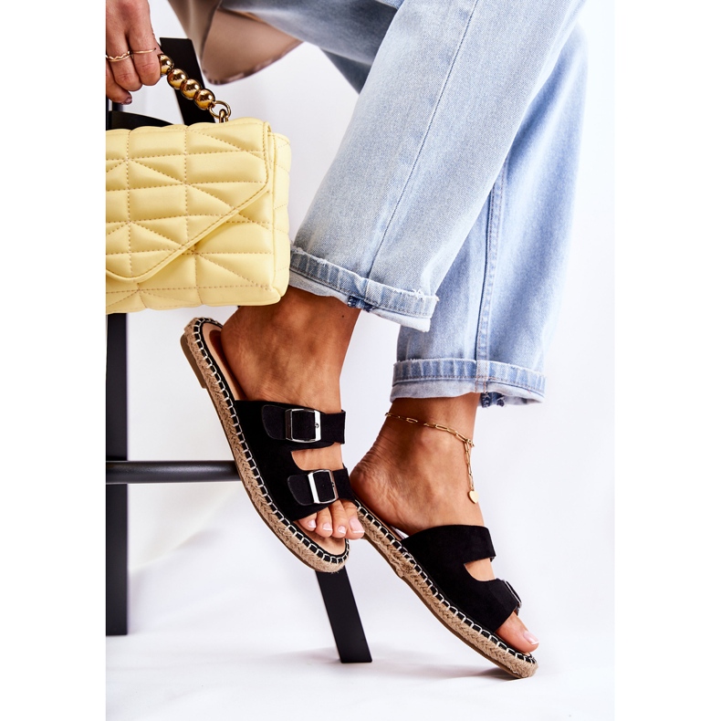 PG1 Chaussons Classiques en Daim pour Femme Noir Casilda 2