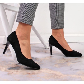 Escarpins stiletto daim noir Sergio Leone le noir 5