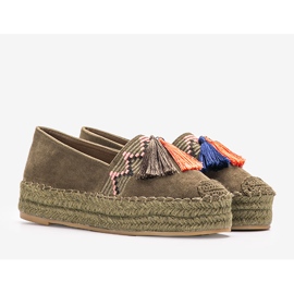 Espadrilles vertes sur la plateforme Pisquid kaki 1