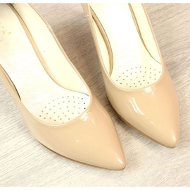 Escarpins à talon aiguille laqué beige W Juma 5